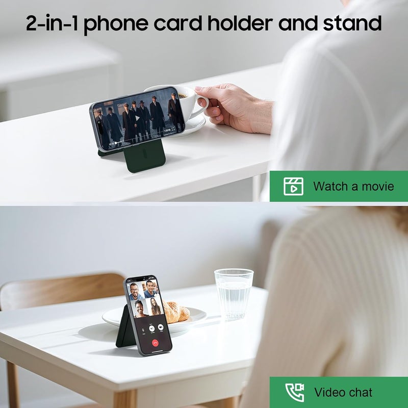 Frapkom Magnetic Wallet for iPhone, Magnetic Phone Wallet for iPhone 17/16/15/14/13/12 Series with ID Window, RFID Blocking (Green) - Image 5